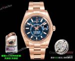 AR+ Factory Weighted Version Rolex SKY-DWELLER Dark BlueFace 904L Rose Gold Watch 42mm
